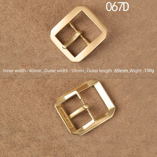 Octagonal Solid Brass Pin Belt Buckle For Men Women Leatherwork Craft DIY 4CM