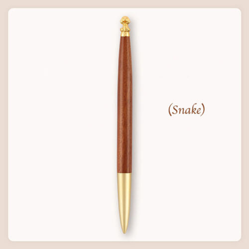 Brass Wood Zodiac Animal Design Signature Pen Customizable Logo Business Office Gift