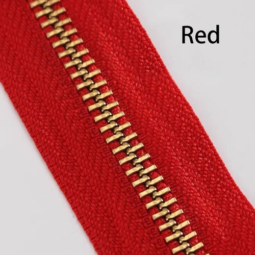 30cm Size #5 Metal Zipper Brass Pull for DIY Leather Bags Hardware Accessories