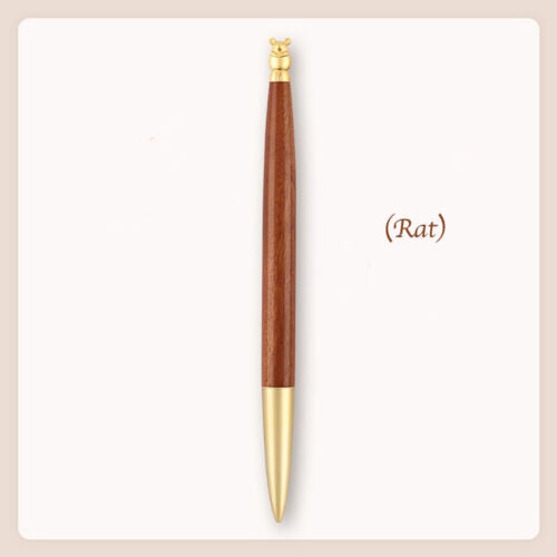 Brass Wood Zodiac Animal Design Signature Pen Customizable Logo Business Office Gift