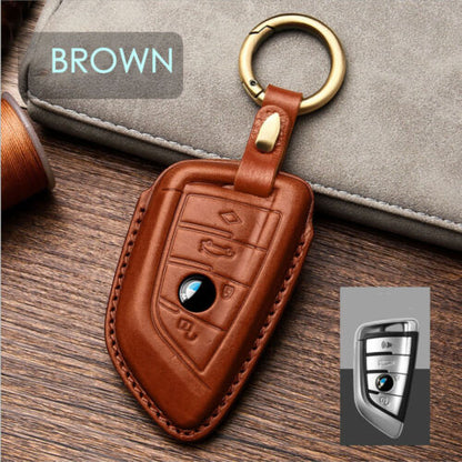 Handmade Genuine Leather Craft Car Key Fob Case Cover Fore BMW Keychains bag