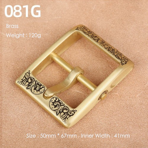 Brass Belt Buckle for Men Leather Belt Pin Buckle Stainless Steel Vintage Style