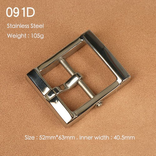Brass Belt Buckle for Men Leather Belt Pin Buckle Stainless Steel Vintage Style