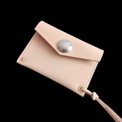 Handmade Japanese Style Unique Design Minimalist Genuine Leather Card Holder
