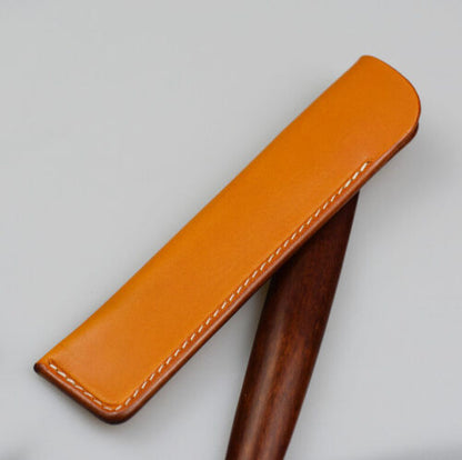 Handmade custom Made Genuine Leather Craft Cowhide Pen Case Pencil Bag Holder