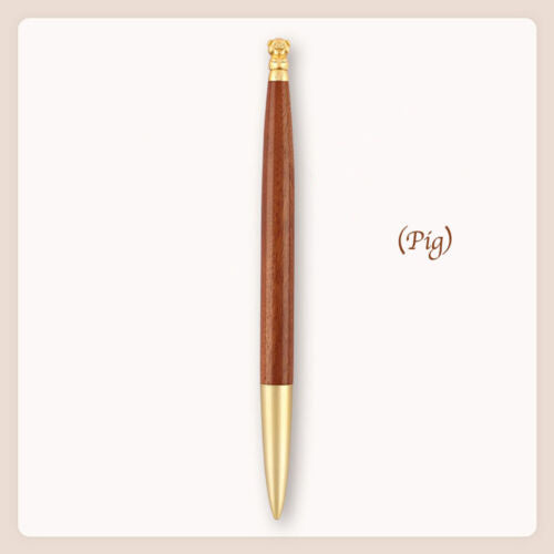 Brass Wood Zodiac Animal Design Signature Pen Customizable Logo Business Office Gift