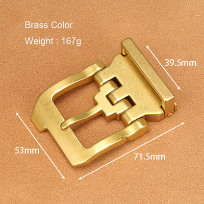 Heavy Solid Brass Pin Belt Buckle for Men Dress Leatherwork Craft DIY 39mm