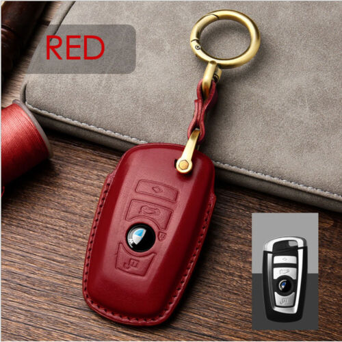 Handmade Genuine Leather Craft Car Key Fob Case Cover Fore BMW Keychains bag