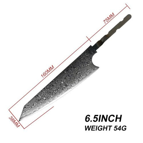 VG10 Damascus Steel Chef Knife Blank Blade DIY Home Hobby Kitchen Tools Material