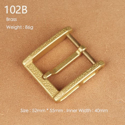 Brass Belt Buckle for Men Leather Belt Pin Buckle Stainless Steel Vintage Style