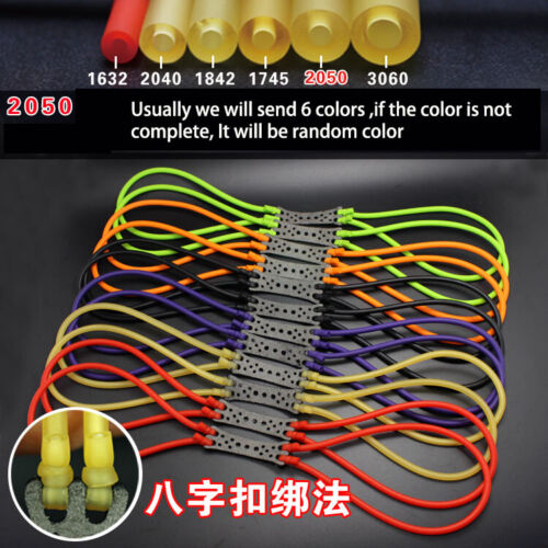 12 Pcs Elastic Natural Latex Rubber Band Tube For Hunting Slingshot Catapults