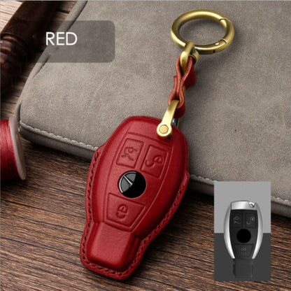 Handmade Genuine Leather Craft Car Key Fob Case Cover Fore Benz Keychains bag