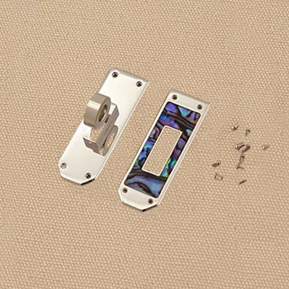Stainless Steel Mother of Pearl Twist Lock Clasp for DIY Luxury Leather craft
