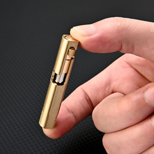 Creative Mini Solid Brass Bolt Action Ball Point Pen Copper Pocket EDC Gift