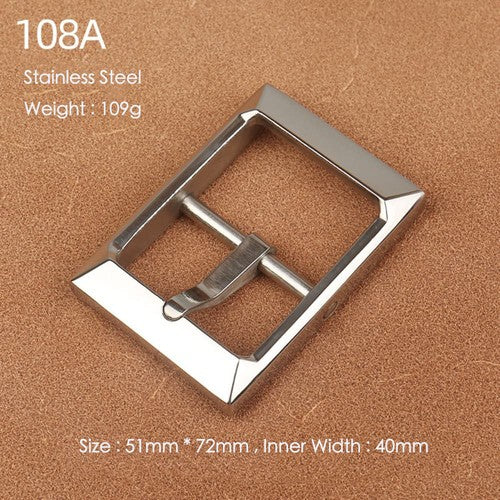 Brass Belt Buckle for Men Leather Belt Pin Buckle Stainless Steel Vintage Style