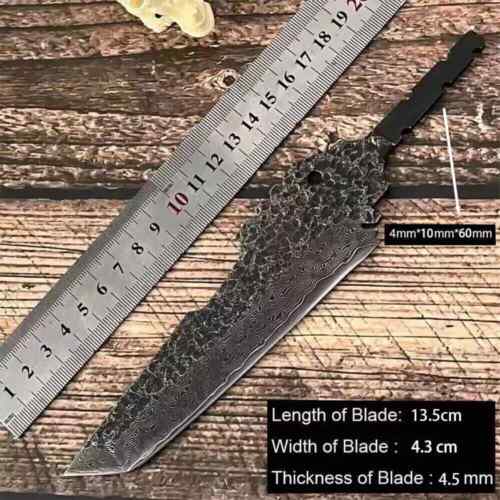 Forged Damascus Steel Billet Blade Blank Making Outdoor Knife EDC Diy Material