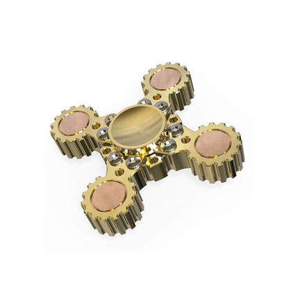 Linkage Hand Fidget Spinner Chain Brass Aluminum Gear Finger Gyro Relax Toy