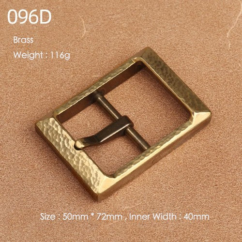 Brass Belt Buckle for Men Leather Belt Pin Buckle Stainless Steel Vintage Style