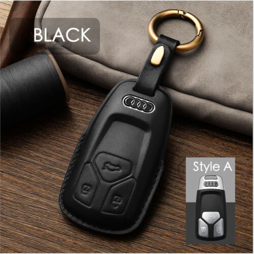 Handmade Genuine Leather Craft Car Key Fob Case Cover For AUDI Keychains bag