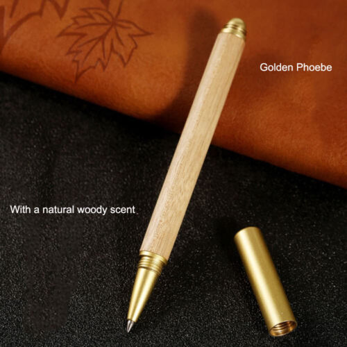 Small Elegant Brass Craft Wooden Signature Pen Business Gift Logo Customizable