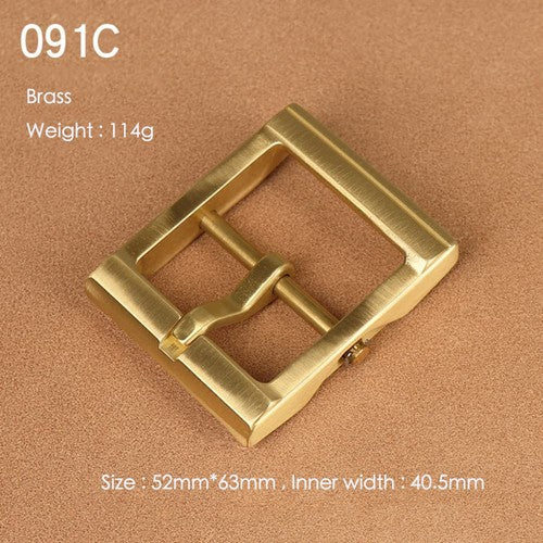 Brass Belt Buckle for Men Leather Belt Pin Buckle Stainless Steel Vintage Style