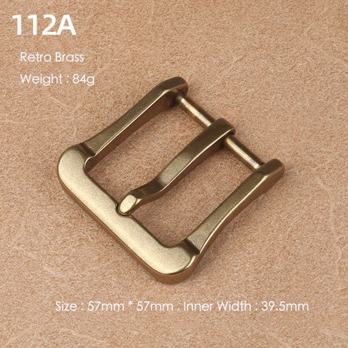 Brass Belt Buckle for Men Leather Belt Pin Buckle Stainless Steel Vintage Style