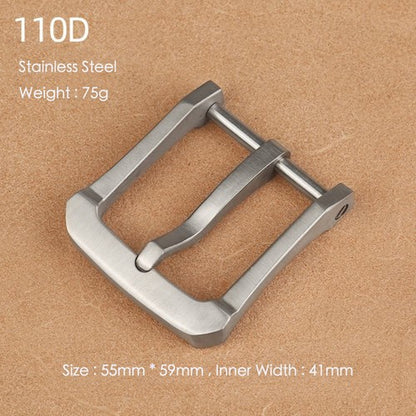 Brass Belt Buckle for Men Leather Belt Pin Buckle Stainless Steel Vintage Style