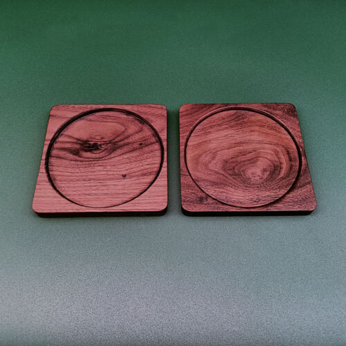 Walnut Wooden Whiskey Coasters Coffee Cup Plate Tea Heat Insulation Mat Art DIY