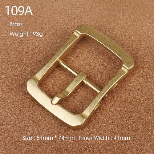 Brass Belt Buckle for Men Leather Belt Pin Buckle Stainless Steel Vintage Style