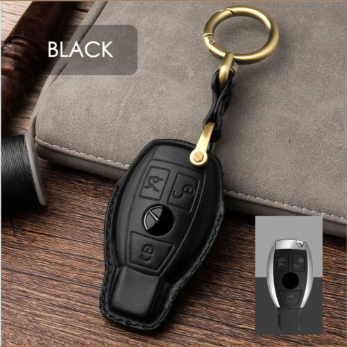 Handmade Genuine Leather Craft Car Key Fob Case Cover Fore Benz Keychains bag