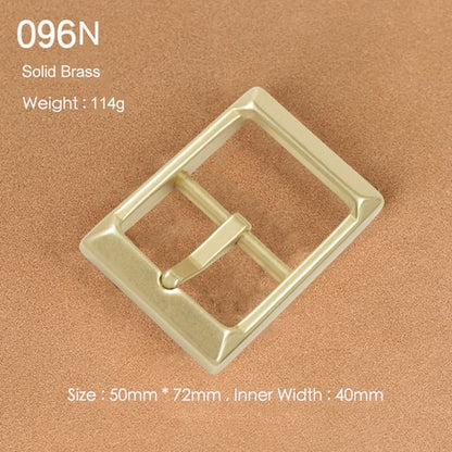 Brass Belt Buckle for Men Leather Belt Pin Buckle Stainless Steel Vintage Style