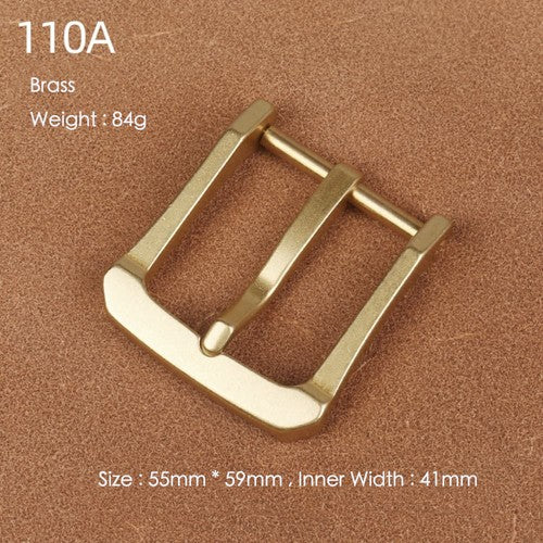 Brass Belt Buckle for Men Leather Belt Pin Buckle Stainless Steel Vintage Style