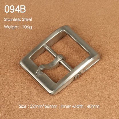 Brass Belt Buckle for Men Leather Belt Pin Buckle Stainless Steel Vintage Style