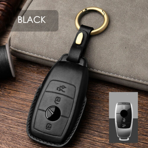 Handmade Genuine Leather Craft Car Key Fob Case Cover Fore Benz Keychains bag