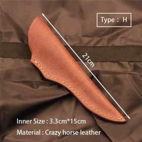 Leather Carft Genuine Cowhide Leather Knife Sheath Blade Cover Pouch Belt Clip