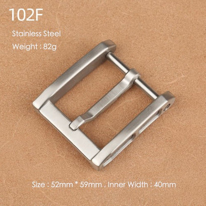 Brass Belt Buckle for Men Leather Belt Pin Buckle Stainless Steel Vintage Style