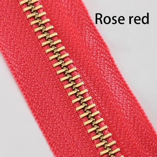 30cm Size #5 Metal Zipper Brass Pull for DIY Leather Bags Hardware Accessories