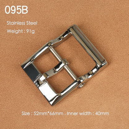 Brass Belt Buckle for Men Leather Belt Pin Buckle Stainless Steel Vintage Style