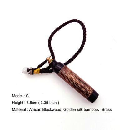 Wooden Craft Mini Bottle With Spoons Keychain Necklace Vials for Storing Herbs