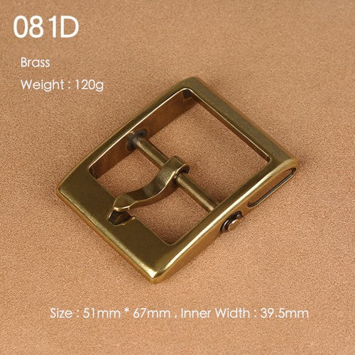 Brass Belt Buckle for Men Leather Belt Pin Buckle Stainless Steel Vintage Style