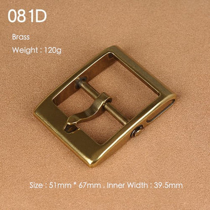 Brass Belt Buckle for Men Leather Belt Pin Buckle Stainless Steel Vintage Style