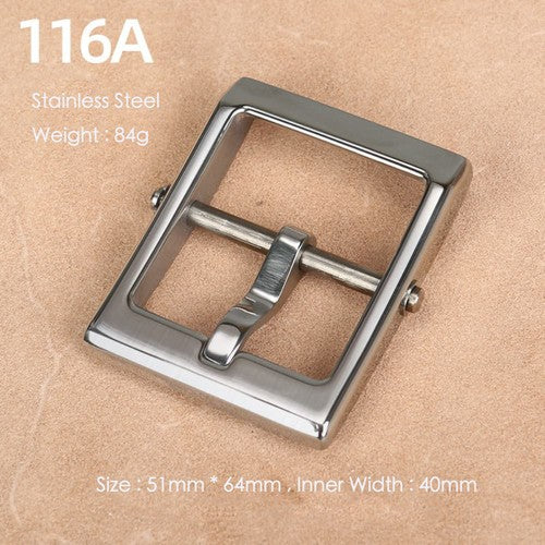 Brass Belt Buckle for Men Leather Belt Pin Buckle Stainless Steel Vintage Style