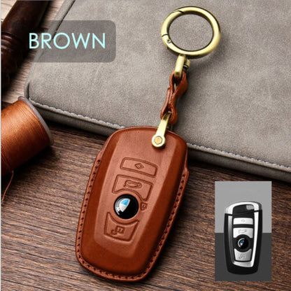 Handmade Genuine Leather Craft Car Key Fob Case Cover Fore BMW Keychains bag