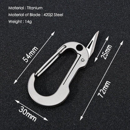 Small Titanium Alloy Keychain Knife Carabiner Pocket Folding Knife Portable Tool