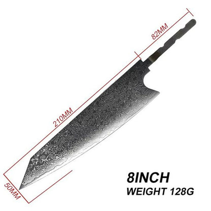 VG10 Damascus Steel Chef Knife Blank Blade DIY Home Hobby Kitchen Tools Material