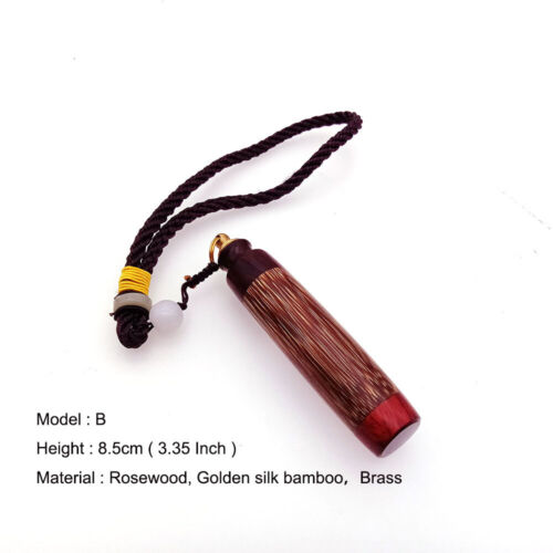 Wooden Craft Mini Bottle With Spoons Keychain Necklace Vials for Storing Herbs