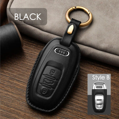 Handmade Genuine Leather Craft Car Key Fob Case Cover For AUDI Keychains bag