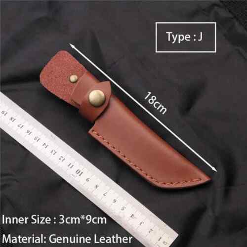 Leather Carft Genuine Cowhide Leather Knife Sheath Blade Cover Pouch Belt Clip