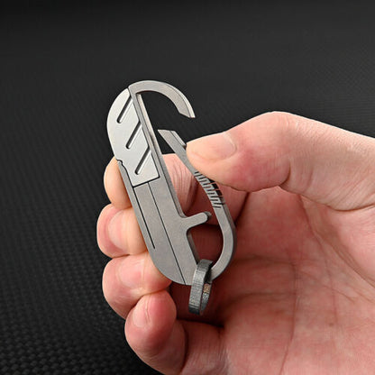 Small Titanium Alloy Keychain Knife Carabiner Pocket Folding Knife Portable Tool