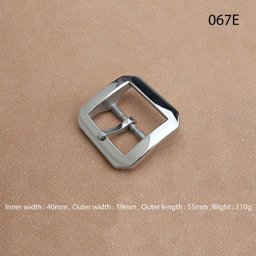 Octagonal Solid Brass Pin Belt Buckle For Men Women Leatherwork Craft DIY 4CM